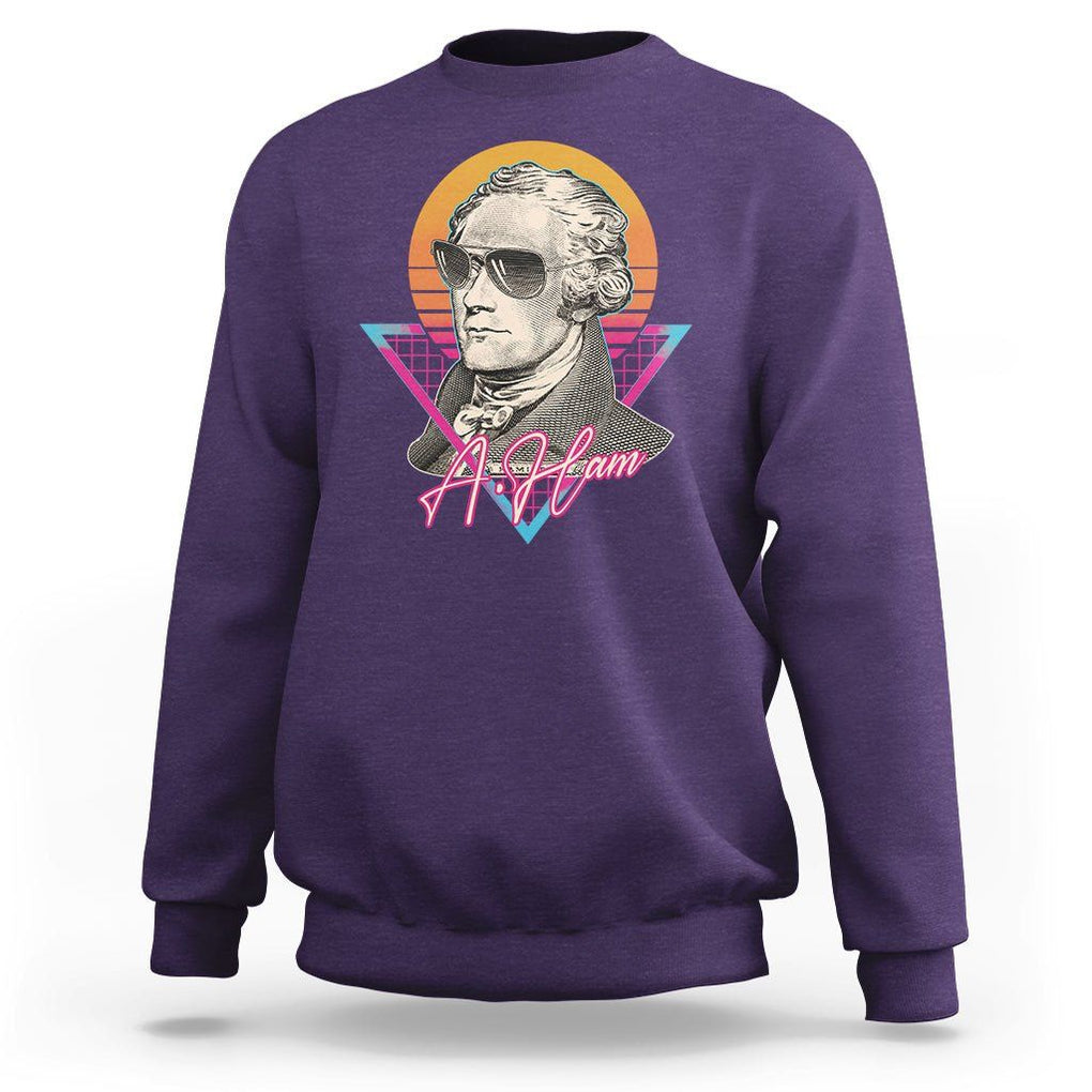 Alexander Hamilton Cool A. Ham Vaporwave Sweatshirt TS09 Purple Print Your Wear