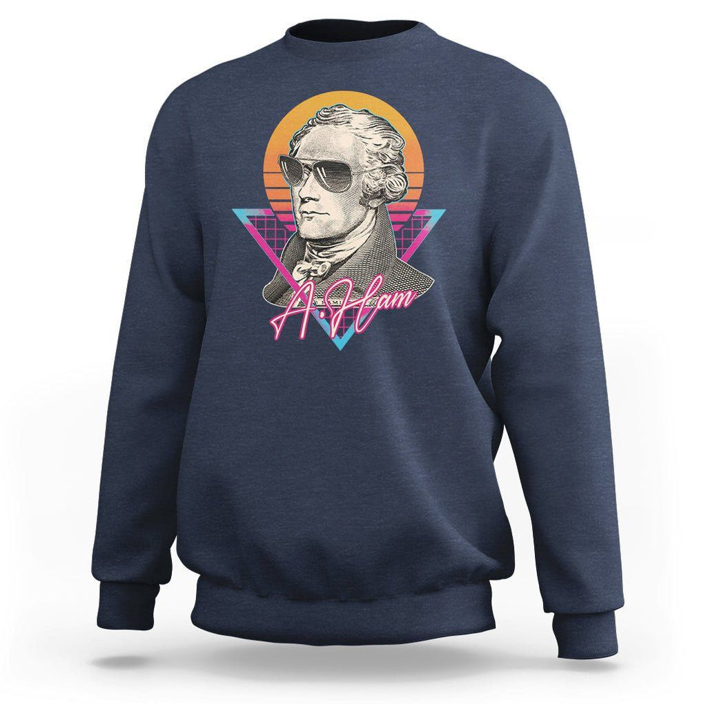 Alexander Hamilton Cool A. Ham Vaporwave Sweatshirt TS09 Navy Print Your Wear