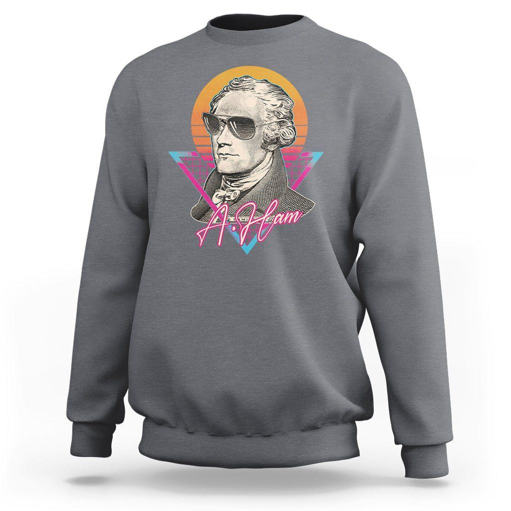 Alexander Hamilton Cool A. Ham Vaporwave Sweatshirt TS09 Charcoal Print Your Wear