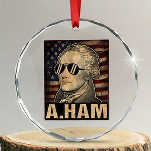Alexander Hamilton Crystal Glass Ornament Vintage American Flag TS10 Transparent Glass 3'' Circle Print Your Wear