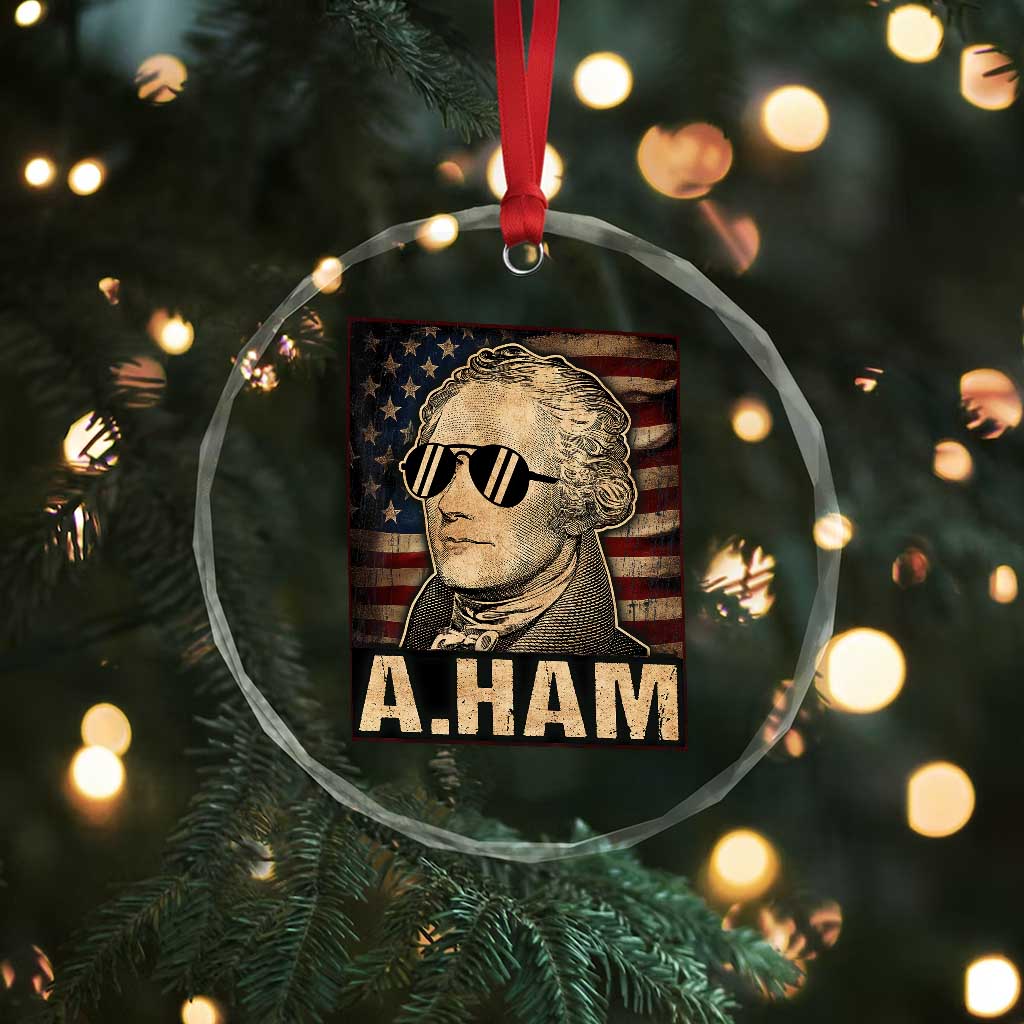 Alexander Hamilton Crystal Glass Ornament Vintage American Flag TS10 Print Your Wear