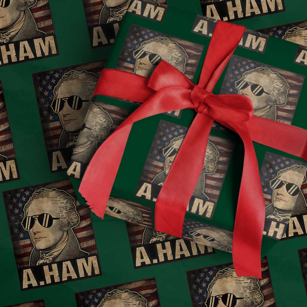 Alexander Hamilton Wrapping Paper Roll Vintage American Flag TS10 Green Print Your Wear