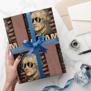 Alexander Hamilton Wrapping Paper Roll Vintage American Flag TS10 Mocha Print Your Wear