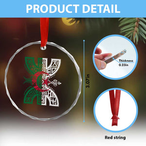 Algeria Amazigh Berber Yaz Symbol Algerian Flag Heritage Graphic Crystal Glass Ornament Traditional North African Tribal Culture Art