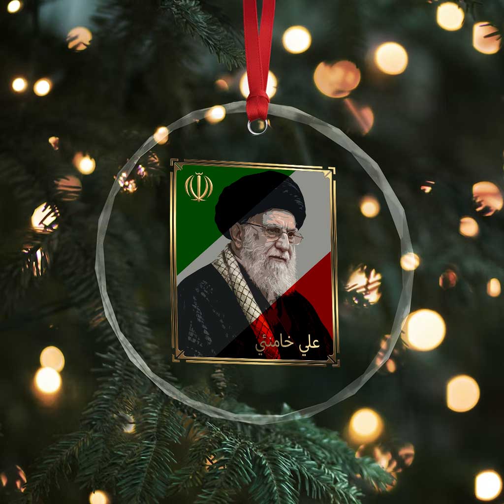 Ali Khamenei Memorial Tribute Portrait Crystal Glass Ornament TS14 Print Your Wear