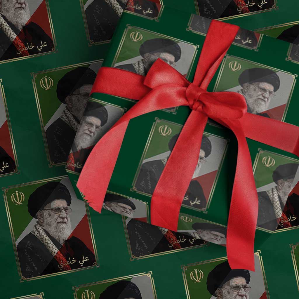 Ali Khamenei Memorial Tribute Portrait Wrapping Paper Roll TS14 Green Print Your Wear
