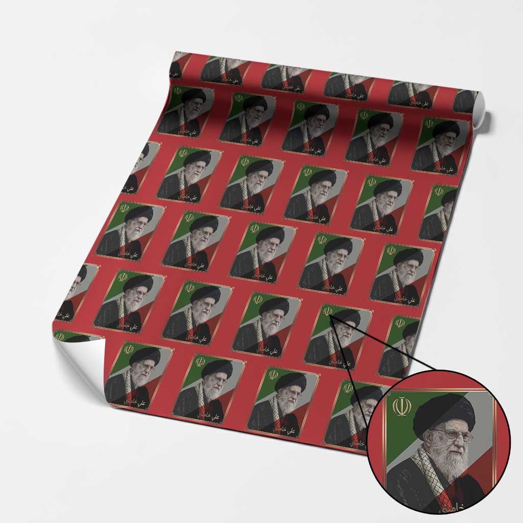 Ali Khamenei Memorial Tribute Portrait Wrapping Paper Roll TS14 Red Print Your Wear