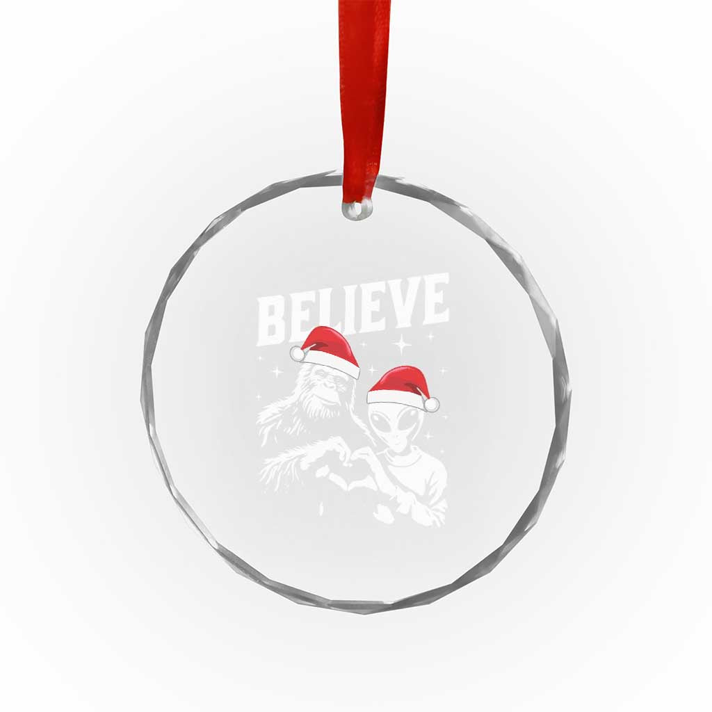 Alien And Bigfoot Crystal Glass Ornament TS10 Print Your Wear