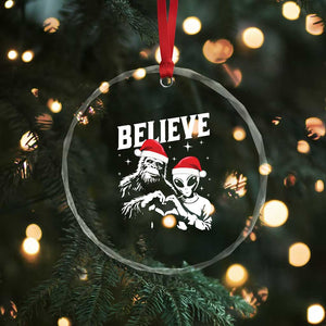 Alien And Bigfoot Crystal Glass Ornament TS10 Print Your Wear