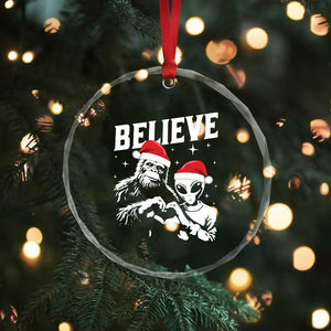 Alien And Bigfoot Crystal Glass Ornament TS10 Print Your Wear