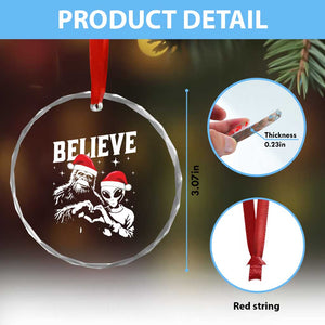 Alien And Bigfoot Crystal Glass Ornament TS10 Print Your Wear