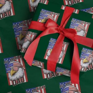 All American Dad 4th of July Wrapping Paper Roll Daddy Eagle USA