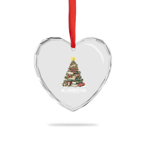 All Booked For Christmas Heart Crystal Glass Ornament Xmas Tree Lights Book Lover TS11 Print Your Wear
