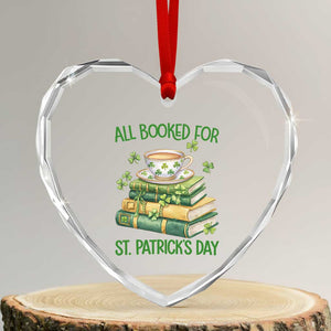 All Booked For St Patricks Day Heart Crystal Glass Ornament Gift For Book Lovers TS12 Transparent Glass 3'' Heart Print Your Wear
