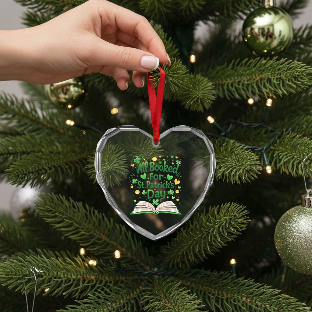 All Booked For St Patricks Day Heart Crystal Glass Ornament Irish Bookworm Gift TS12 Print Your Wear