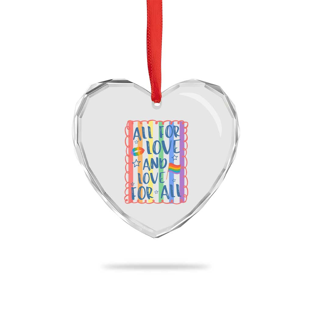 All For Love And Love For All Heart Crystal Glass Ornament Pride Month LGBT Support TS12 Print Your Wear