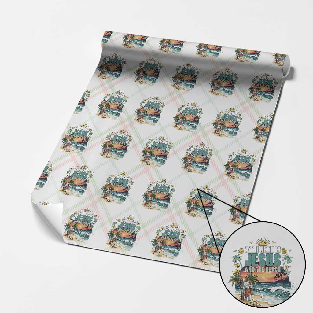 All I Need Is Jesus And The Beach Wrapping Paper Roll Christian Summer Faith Graphic TS12 Christmas Plaid Print Your Wear