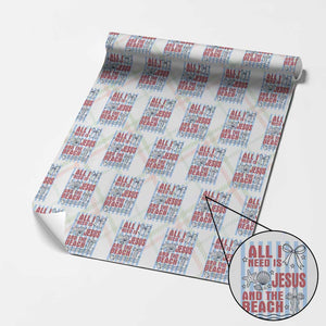 All I Need Is Jesus And The Beach Wrapping Paper Roll Striped Christian Summer Graphic TS12 Christmas Plaid Print Your Wear