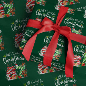 All I Want For Christmas Is 67 Wrapping Paper Roll Trending Meme Holiday Gift TS12 Green Print Your Wear