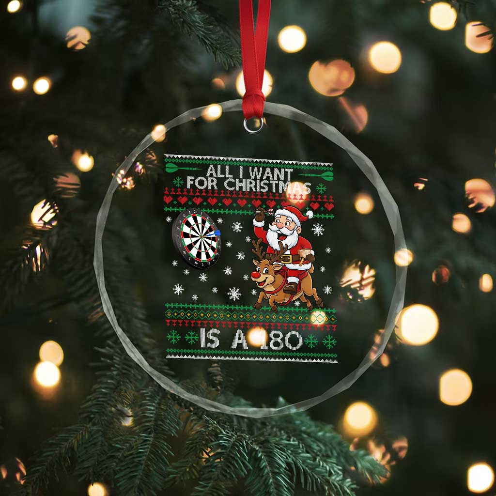 All I Want For Christmas Is A 180 Crystal Glass Ornament Santa Dart Player Xmas Gift TS12 Print Your Wear