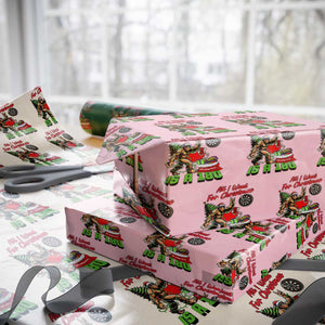 All I Want For Christmas Is A 180 Wrapping Paper Roll Bigfoot Lover Dartist Gift TS12 Light Pink Print Your Wear