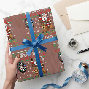 All I Want For Christmas Is A 180 Wrapping Paper Roll Santa Dart Player Xmas Gift TS12 Mocha Print Your Wear