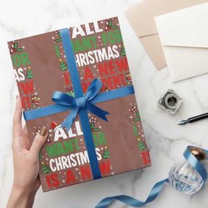 All I Want for Christmas Is A New President Wrapping Paper Roll Subtle FDT Sarcastic Holiday TS10 Mocha Print Your Wear