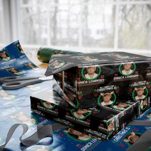 All I Want for Christmas Is Donica Lewinsky Wrapping Paper Roll Funny Holiday Trump Meme Political Roast Season TS02 Black Print Your Wear