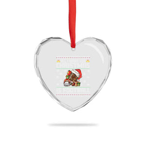All I Want For Christmas Is Football Heart Crystal Glass Ornament Funny Sport Ugly Christmas TS12 Print Your Wear