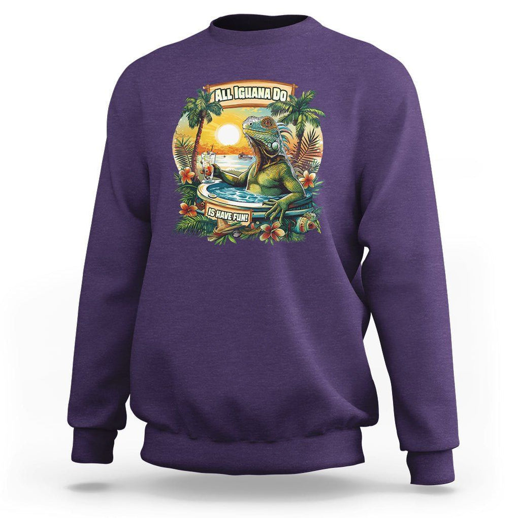All Iguana Do Is Have Fun Cinco De Mayo Sweatshirt TS09 Purple Printyourwear