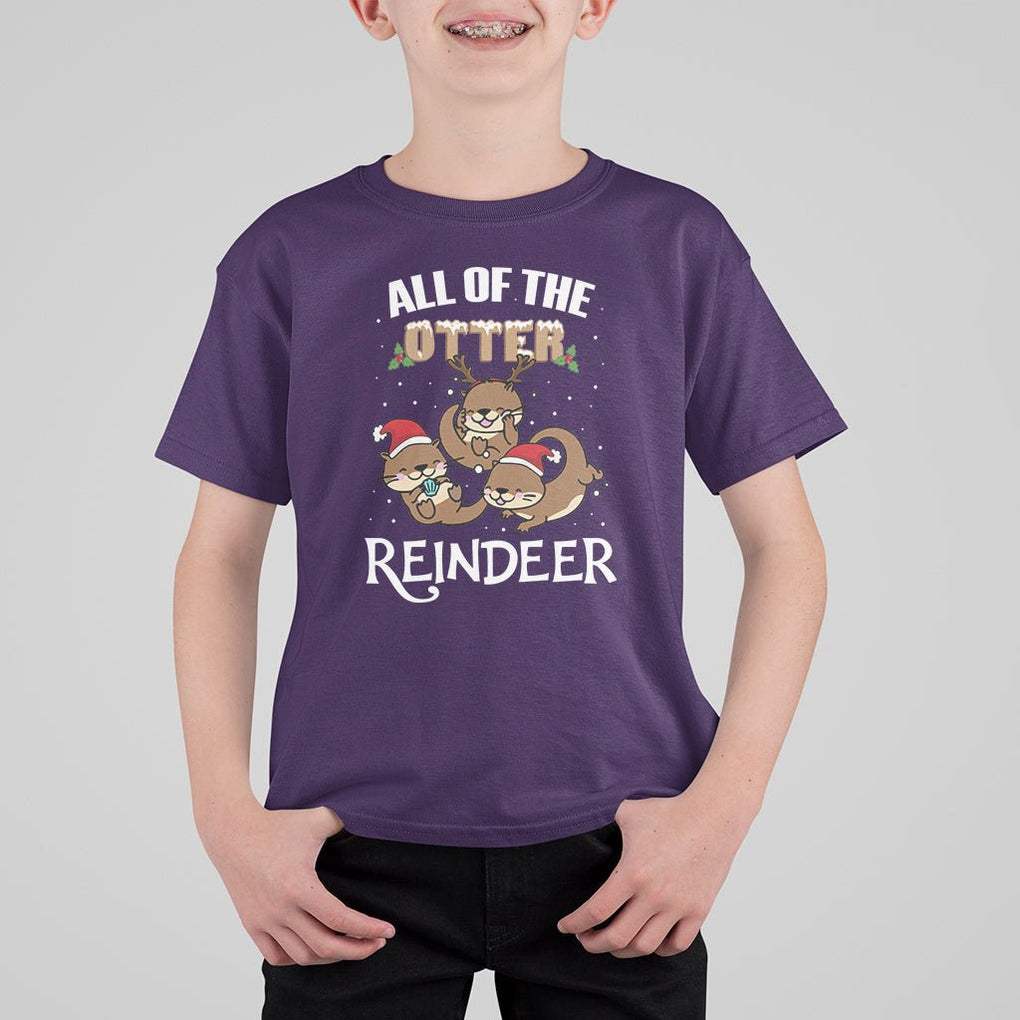 All of the Otter Reindeer Cute Christmas T Shirt For Kid TS09 Purple Printyourwear
