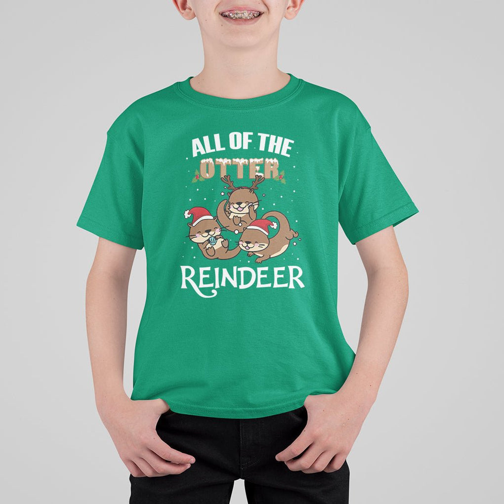 All of the Otter Reindeer Cute Christmas T Shirt For Kid TS09 Irish Green Printyourwear
