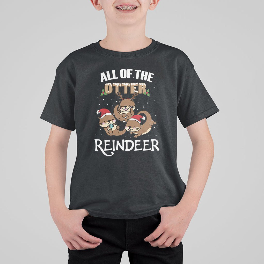 All of the Otter Reindeer Cute Christmas T Shirt For Kid TS09 Black Printyourwear