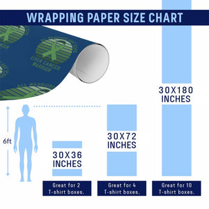 All Warriors Have Scars Liver Cancer Wrapping Paper Roll Green Ribbon Survivor Fighter Gift