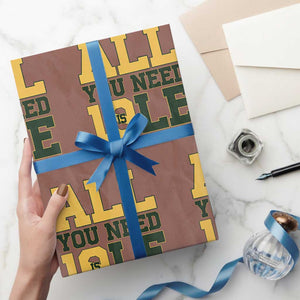 All You Need is Love Wrapping Paper Roll Retro Jordan GB Football Lover Fan Gift TS10 Mocha Print Your Wear