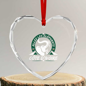 Allez Les Elephants Cote d'Ivoire Soccer Fan Heart Crystal Glass Ornament Ivory Coast Pride Football Lovers