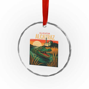 Alligator Alcatraz Crystal Glass Ornament Retro Florida Swamp Political Prison TS02 Print Your Wear