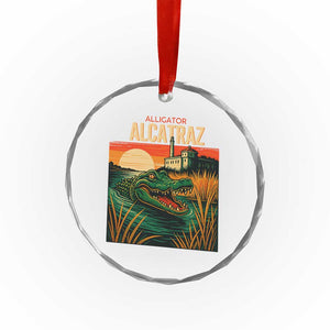 Alligator Alcatraz Crystal Glass Ornament Retro Florida Swamp Political Prison TS02 Print Your Wear