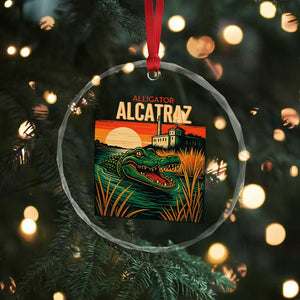 Alligator Alcatraz Crystal Glass Ornament Retro Florida Swamp Political Prison TS02 Print Your Wear