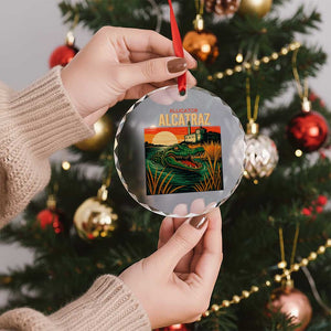 Alligator Alcatraz Crystal Glass Ornament Retro Florida Swamp Political Prison TS02 Print Your Wear