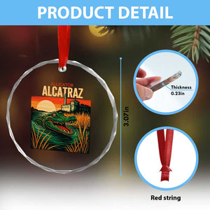 Alligator Alcatraz Crystal Glass Ornament Retro Florida Swamp Political Prison TS02 Print Your Wear