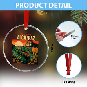 Alligator Alcatraz Crystal Glass Ornament Retro Florida Swamp Political Prison TS02 Print Your Wear