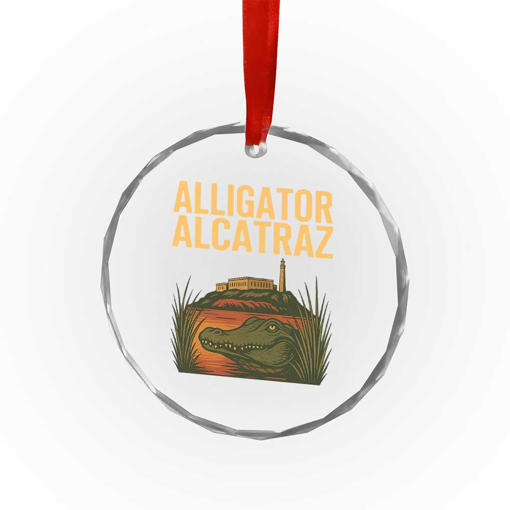Alligator Alcatraz Florida Crystal Glass Ornament Political Swamp Prison Dark Humor TS02 Print Your Wear