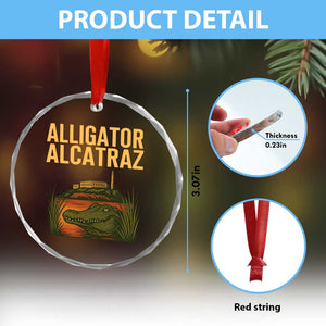 Alligator Alcatraz Florida Crystal Glass Ornament Political Swamp Prison Dark Humor TS02 Print Your Wear