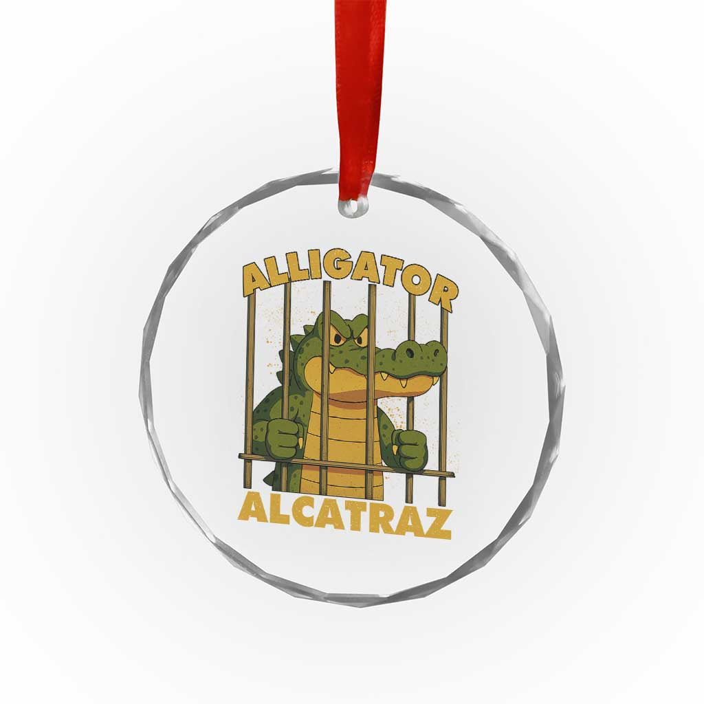 Alligator Alcatraz Florida Everglades Crystal Glass Ornament Funny Political Satire Meme TS10 Print Your Wear