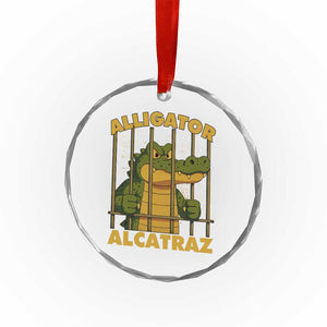 Alligator Alcatraz Florida Everglades Crystal Glass Ornament Funny Political Satire Meme TS10 Print Your Wear