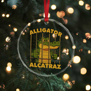 Alligator Alcatraz Florida Everglades Crystal Glass Ornament Funny Political Satire Meme TS10 Print Your Wear