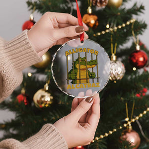 Alligator Alcatraz Florida Everglades Crystal Glass Ornament Funny Political Satire Meme TS10 Print Your Wear