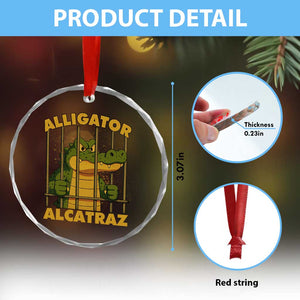 Alligator Alcatraz Florida Everglades Crystal Glass Ornament Funny Political Satire Meme TS10 Print Your Wear
