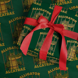 Alligator Alcatraz Florida Everglades Wrapping Paper Roll Funny Political Satire Meme TS10 Green Print Your Wear